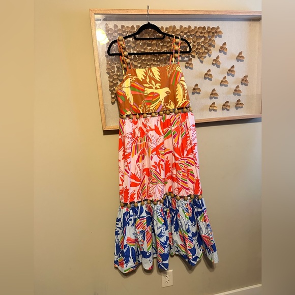 FARM RIO Mixed Color Birds Midi Dress - Picture 7 of 7
